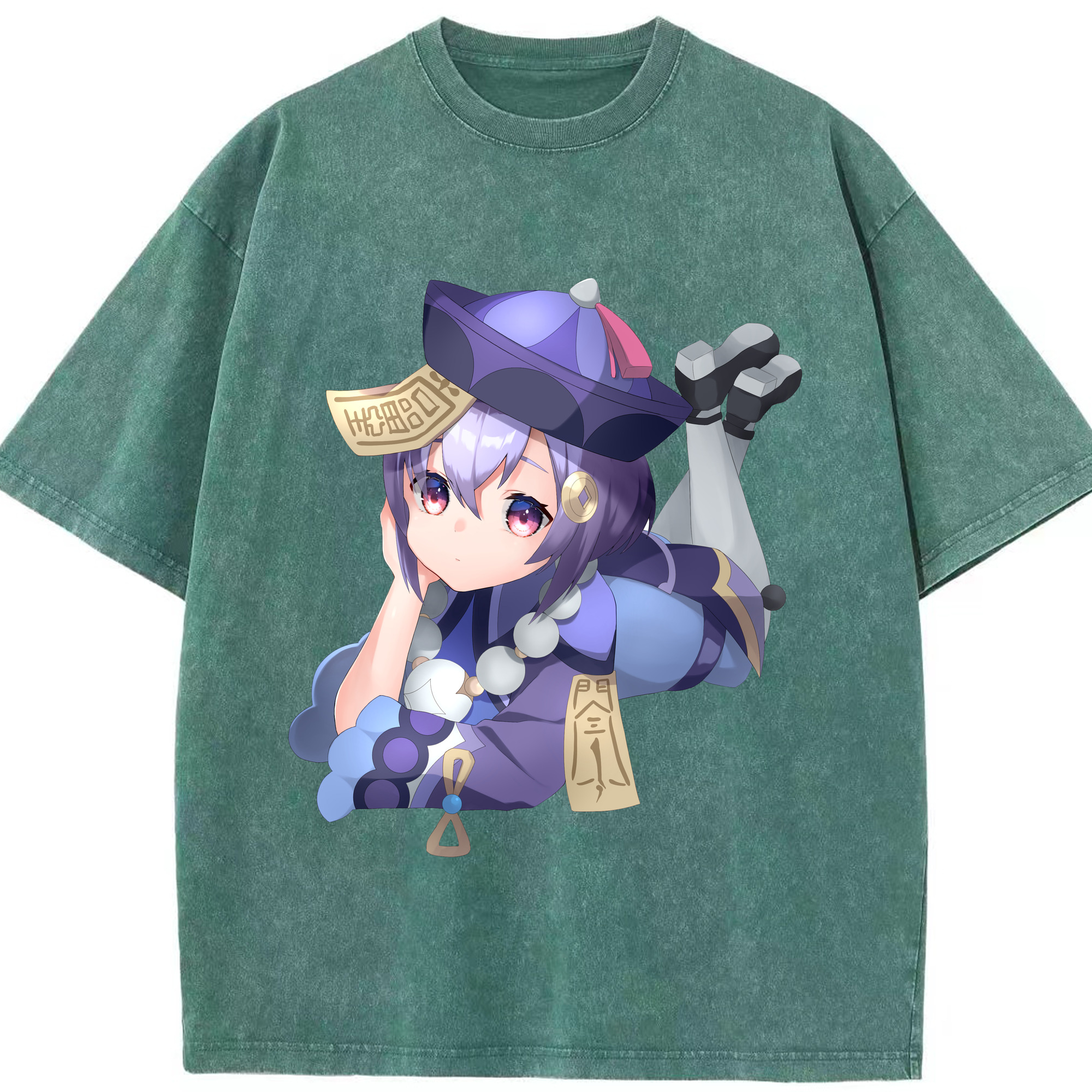 げんし神 七七 なな  genshin Nana 綿100% ヴィンテージ風 半袖Tシャツ（フロントプリント）